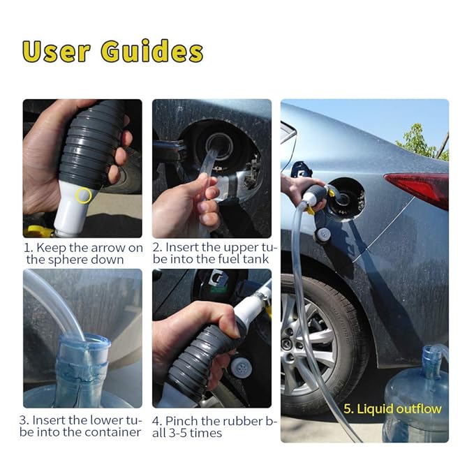 Portable Water and Oil Transfer Pump for Car Bike Garage & Emergency Use