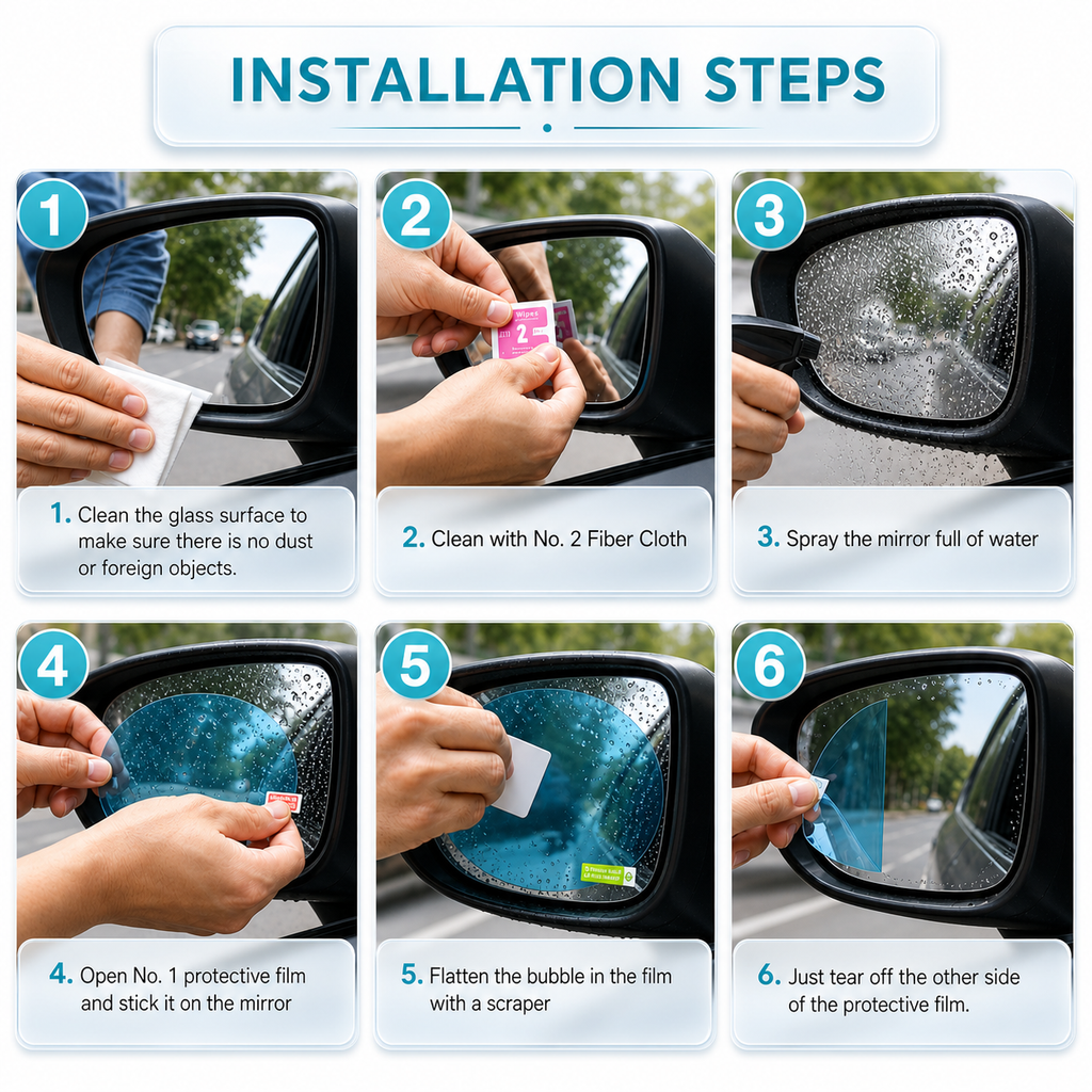 Carivaa Anti-Fog Side Mirror Protection Film